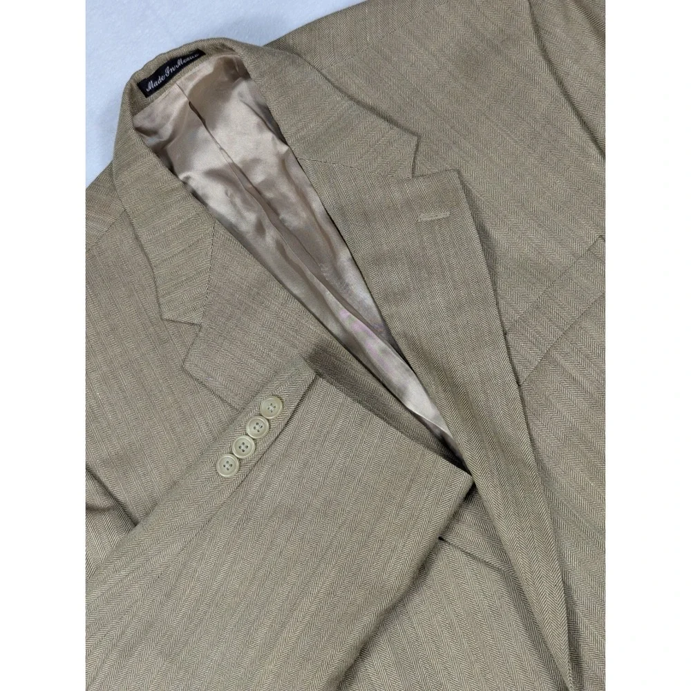 Lauren Ralph Lauren‎ Silk Wool Herringbone Mens Blazer Size 44L